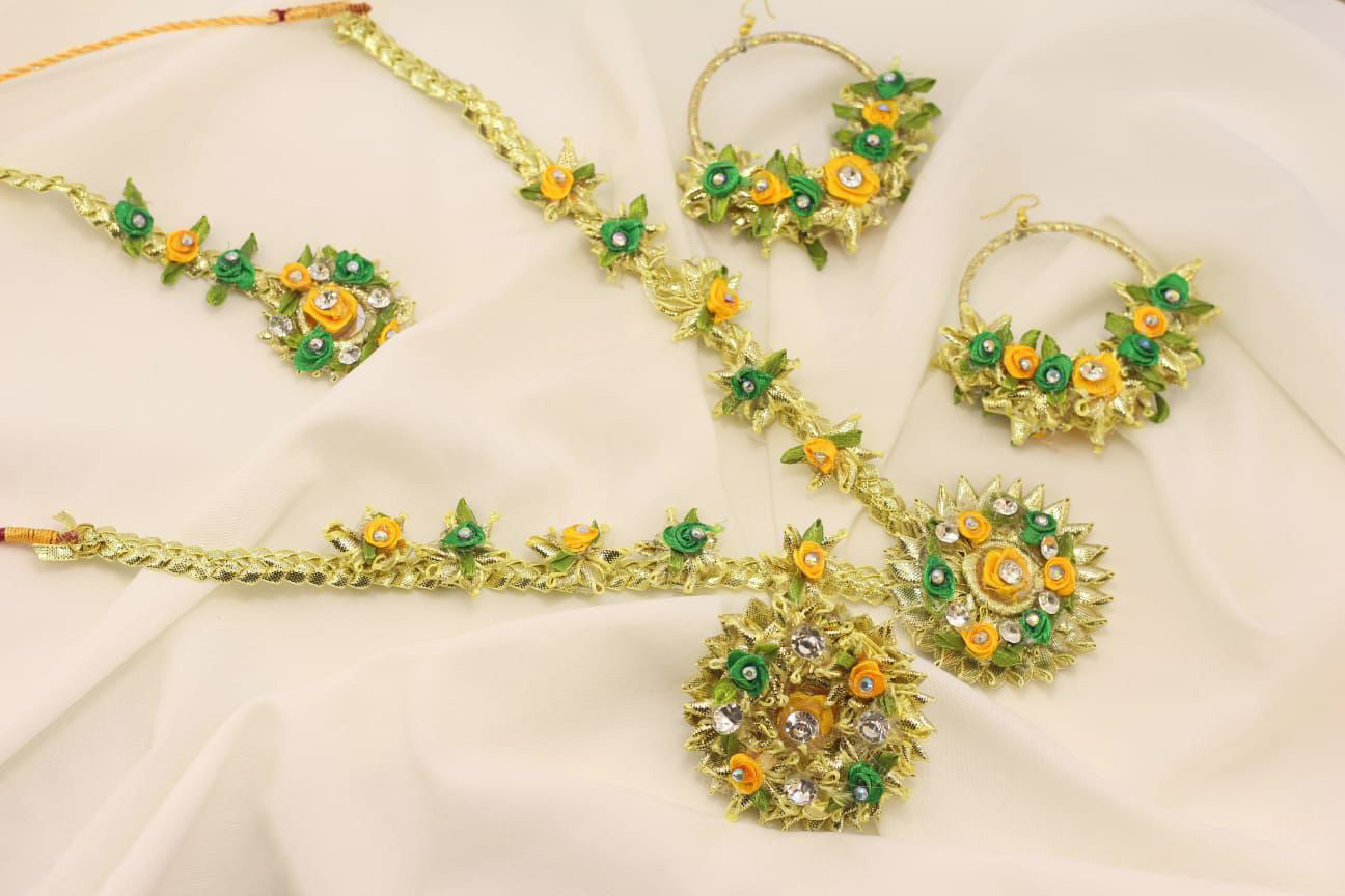 Mehndi/Mayo 4 pcs  Mala set-2543 (Copy) Nayab Jewellery