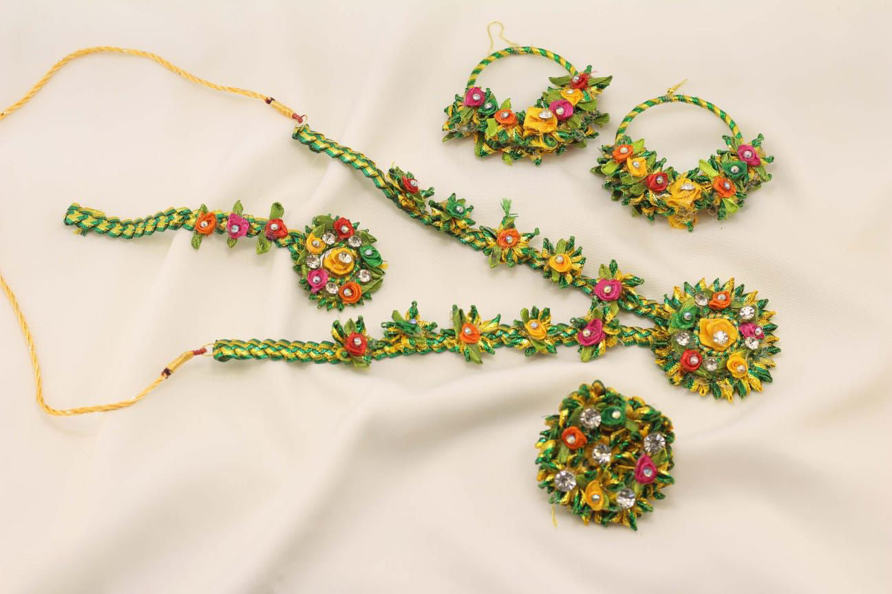 Mehndi/Mayo 4 pcs  Mala set-2543 (Copy) Nayab Jewellery