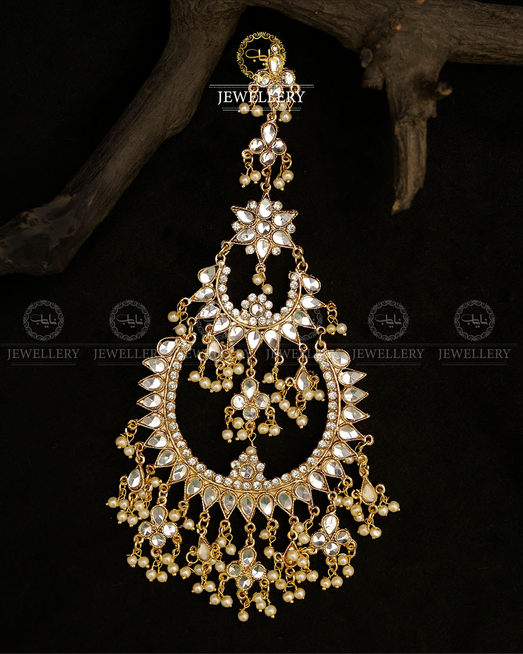 Kundan Big size 2 in 1 (jhumer +Tika)-2808