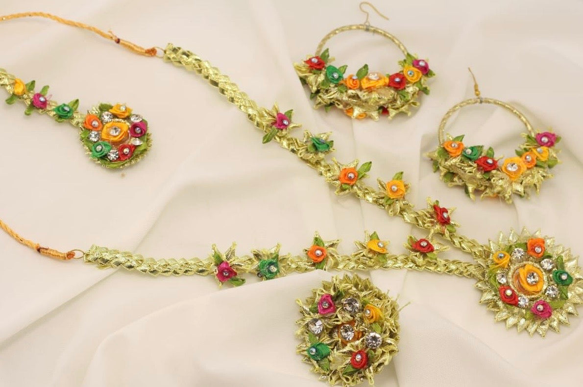 Mehndi/Mayo 5 pcs  Gota Mala set-2544 Nayab Jewellery