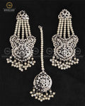 Hyedrabadi Earrings Tika set-2277-Silver Nayab Jewellery