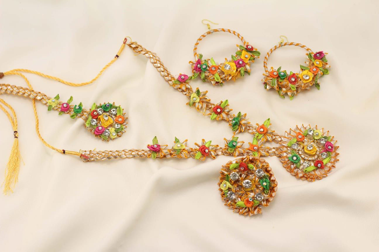 Mehndi/Mayo 4 pcs  Mala set-2543 (Copy) Nayab Jewellery